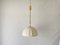 Mid-Century Modern Brass Body & Fabric Adjustable Shade Pendant Lamp by Wkr, Germany, 1970s 1