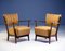 Art Deco Brown and Yellow Armchairs, Set of 2 1