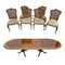 Extendable Walnut Dining Table and 6 Chairs by Mariano García, Set of 7, Image 1