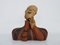 Buste Commedia Dell'Arte Art Déco en Terre Cuite Polychrome 5