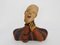 Buste Commedia Dell'Arte Art Déco en Terre Cuite Polychrome 1