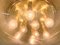 Große Deckenlampe mit 9 Leuchten aus Messing & Rauchglas, 1960er 5