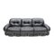 Modernes italienisches Mid-Century Sofa und Sessel aus schwarzem Leder & Stahl, 1970er, 3er Set 2