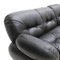Mid-Century Modern Italian Sofa and Armchairs in Black Leather and Steel, 1970s, Set of 3, Image 5