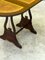Edwardian English Oval Folding Caffe Table with Leather Top in Brown, 1890s, Image 3