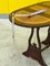 Tavolino da caffè ovale edoardiano pieghevole con ripiano in pelle marrone, fine XIX secolo, Immagine 6