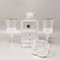 Crystal Decanter with 2 Crystal Glasses from RCR, Italy, 1970s, Set of 3 2
