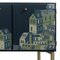 Tables de Chevet Mid-Century Bleu Nuit avec Décoration Cityscape, Set de 2 10