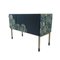 Mid-Century Modern Nightstands in Night Blue with Cityscape Decoration, Set of 2 14