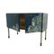 Mid-Century Modern Nightstands in Night Blue with Cityscape Decoration, Set of 2 4