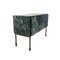 Mid-Century Modern Nightstands in Night Blue with Cityscape Decoration, Set of 2 16