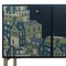 Mid-Century Modern Nightstands in Night Blue with Cityscape Decoration, Set of 2 18