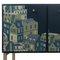 Tables de Chevet Mid-Century Bleu Nuit avec Décoration Cityscape, Set de 2 18