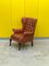 Vintage Light Brown Leather Chesterfield Wing Chair 7