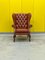 Vintage Light Brown Leather Chesterfield Wing Chair, Image 9