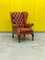 Vintage Light Brown Leather Chesterfield Wing Chair, Image 3