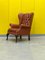 Vintage Light Brown Leather Chesterfield Wing Chair, Image 13
