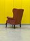 Vintage Light Brown Leather Chesterfield Wing Chair, Image 5