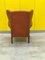 Vintage Light Brown Leather Chesterfield Wing Chair 4