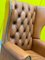 Vintage Light Brown Leather Chesterfield Wing Chair, Image 2