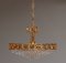 Gold-Plated Brass Chandelier with Faceted Crystals from Palwa, Germany, 1970s, Image 2