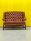 Georgian English Tufted Leather Chesterfield Wingback Two Seater Sofa, Image 1