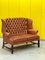 Georgian English Tufted Leather Chesterfield Wingback Two Seater Sofa 5