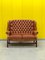 Georgian English Tufted Leather Chesterfield Wingback Two Seater Sofa, Image 8