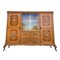 Spanish Hand Painted Porcelain Plate and Carved Walnut Cupboard with Glazed Doors by Mariano Garcia 1