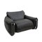Fauteuils Noirs par Giuseppe Munari pour Poltrona Munari, 1970s, Set de 2 2