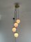 Vintage Suspension 4 Lights with Glass Bowls, Italy, 1970s, Image 3