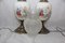 Opaline Frosted Glass Lampshade with Floral Decor Lamps, 1950s, Set of 2 11