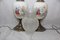 Opaline Frosted Glass Lampshade with Floral Decor Lamps, 1950s, Set of 2, Image 11