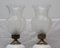 Paralume in vetro opalino smerigliato con lampade con decori floreali, anni '50, set di 2, Immagine 2