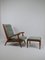 Fauteuil Moderniste FS134 avec Ottomane par Guy Besnard pour Freespan, France, 1950s, Set de 2 1