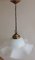 German Ceiling Lamp with Brass Mount and Wavy White Glass Shade, 1900s 4