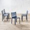 Blue Mod. Cab Desk Chairs by Mario Bellini for Cassina, 1977, Set of 4 1