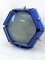 Large Hexagonal Ceiling Lamp in Blue Glass and Chrome from Veca, Italy, 1970s 11