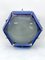 Large Hexagonal Ceiling Lamp in Blue Glass and Chrome from Veca, Italy, 1970s 13