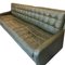 Vintage Green Leather Sofa with Chrome-Plated Legs 3