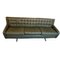 Vintage Green Leather Sofa with Chrome-Plated Legs, Image 1