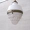 Lampada a sospensione antica in vetro e ottone, Francia, Immagine 2