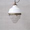 Antique French Glass and Brass Pendant Light, Image 1