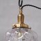 Mid-Century French Brass & Clear Bubble Glass Pendant Light 4