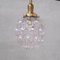 Mid-Century French Brass & Clear Bubble Glass Pendant Light 1