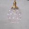 Mid-Century French Brass & Clear Bubble Glass Pendant Light, Image 1