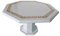Handgefertigter Achteckiger Bianco Puro Marmor Tisch mit Scagliola Intarsie von Cupioli, Italien 2