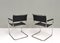 S34 Cantilever Chairs in Black Leather and Chrome by Mart Stam for Thonet, Germany, 1970s, Set of 2 5