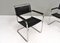 S34 Cantilever Chairs in Black Leather and Chrome by Mart Stam for Thonet, Germany, 1970s, Set of 2 8