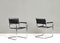 S34 Cantilever Chairs in Black Leather and Chrome by Mart Stam for Thonet, Germany, 1970s, Set of 2 3